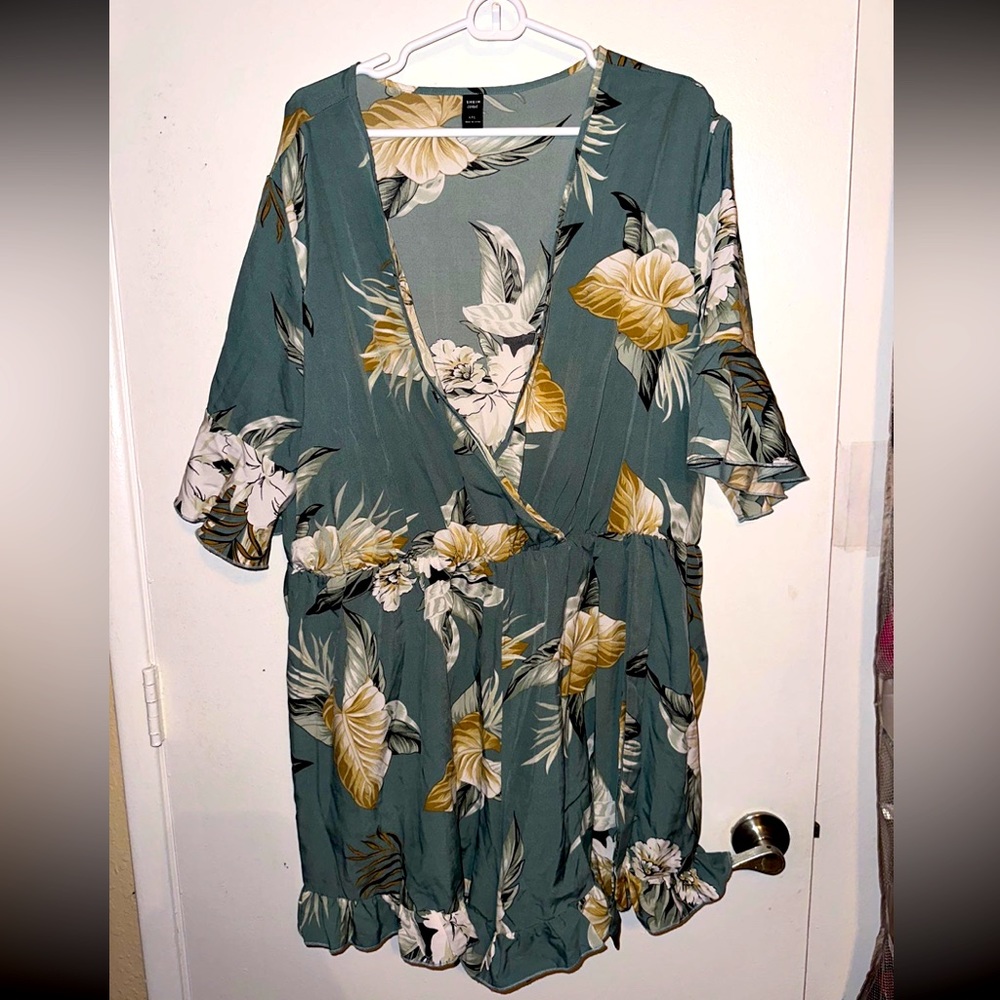 Shein! Comfortable,super light weight but not sheer, has a deep v neck